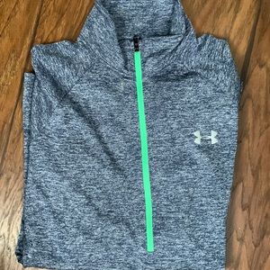 Under Armour blue/neon green long sleeve quarter zip